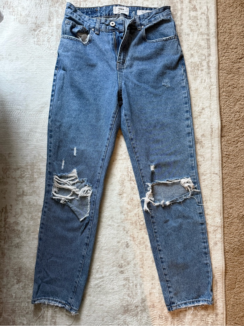 COTTON ON High-Waist Mom Jeans - Blue